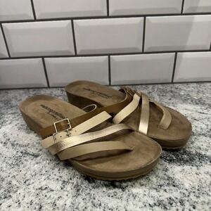 Walking Cradles Leather Sandals Penelope Rose Gold Comfort Women's 9.5 New Brown